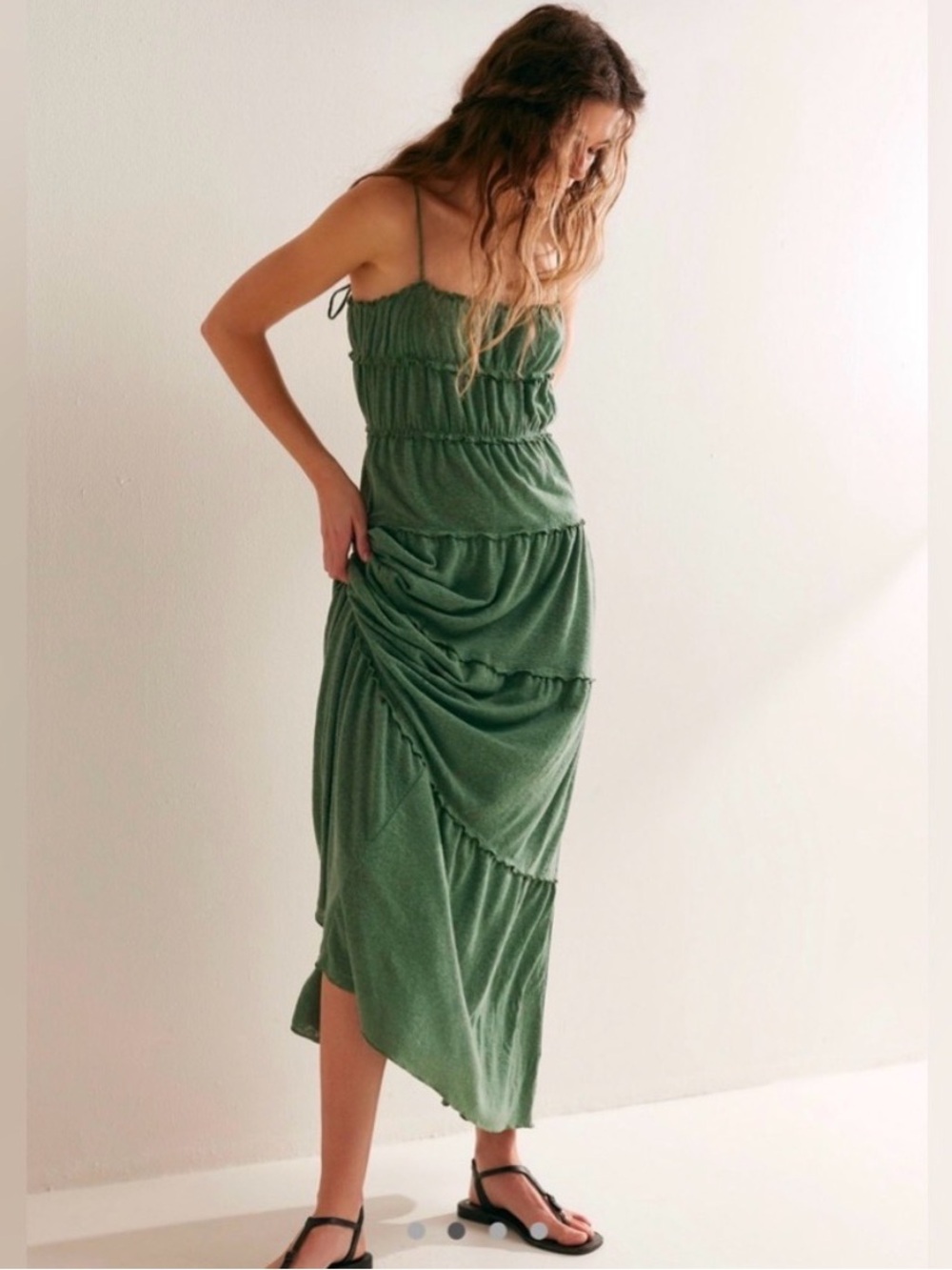 Free People Brooke Maxi Dress In Sage Green